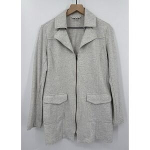 Cabi Jacket Womens Medium Gray Cotton Zip Soft Cozy Preppy #210